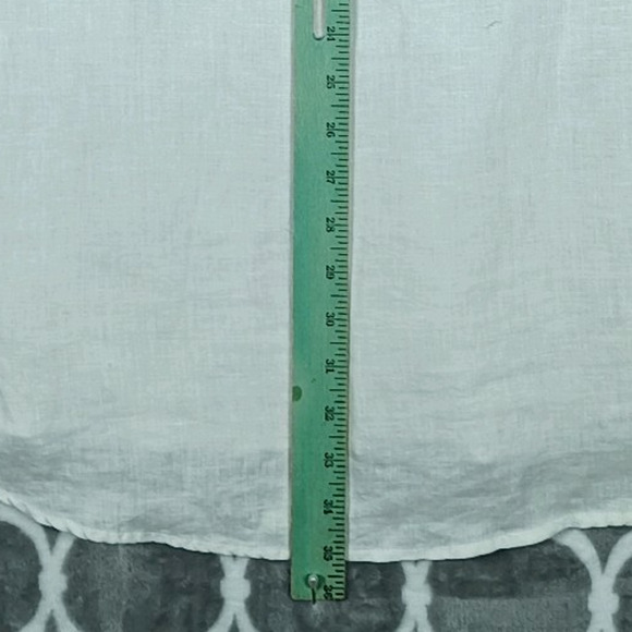 La Blanca Cover Up Shirt Dress Womens Medium White Linen Roll Tab Sleeve Belted - Picture 7 of 11